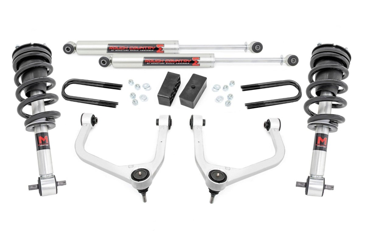 GMC Sierra 1500 Suspension Lift Kit - Front + Rear - Rough Country - Mono Leaf Rear | M1 Struts/M1 - 2025+